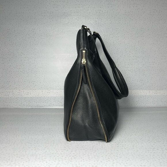 Tory Burch Black Pebbled Leather Expandable Hobo Shoulder Bag - Picture 5 of 13